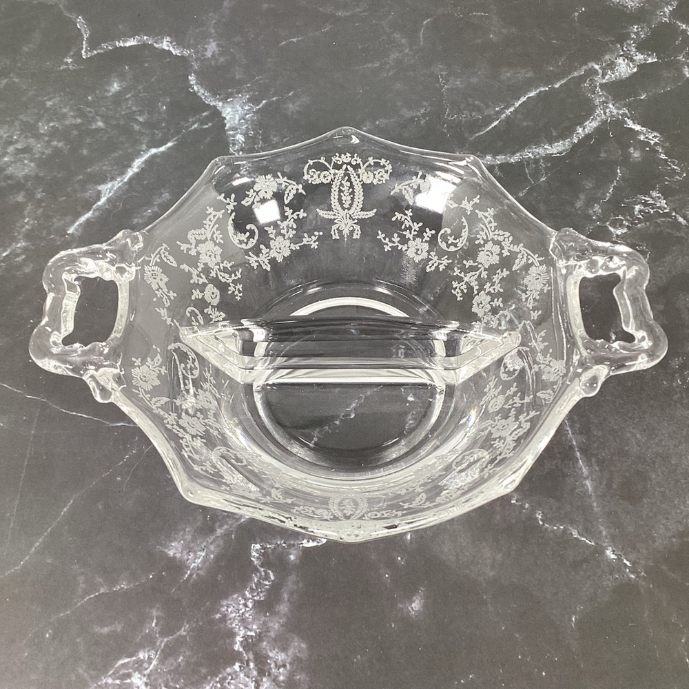 Viking Glass Prelude Divided Dish 6” Handled – Vintage Relish Candy Nut